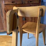Pair of vintage 70's chairs with compass feet