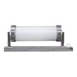1930s Bauhaus chrome and milk glass tubular wall light, Czechoslovakia, restored