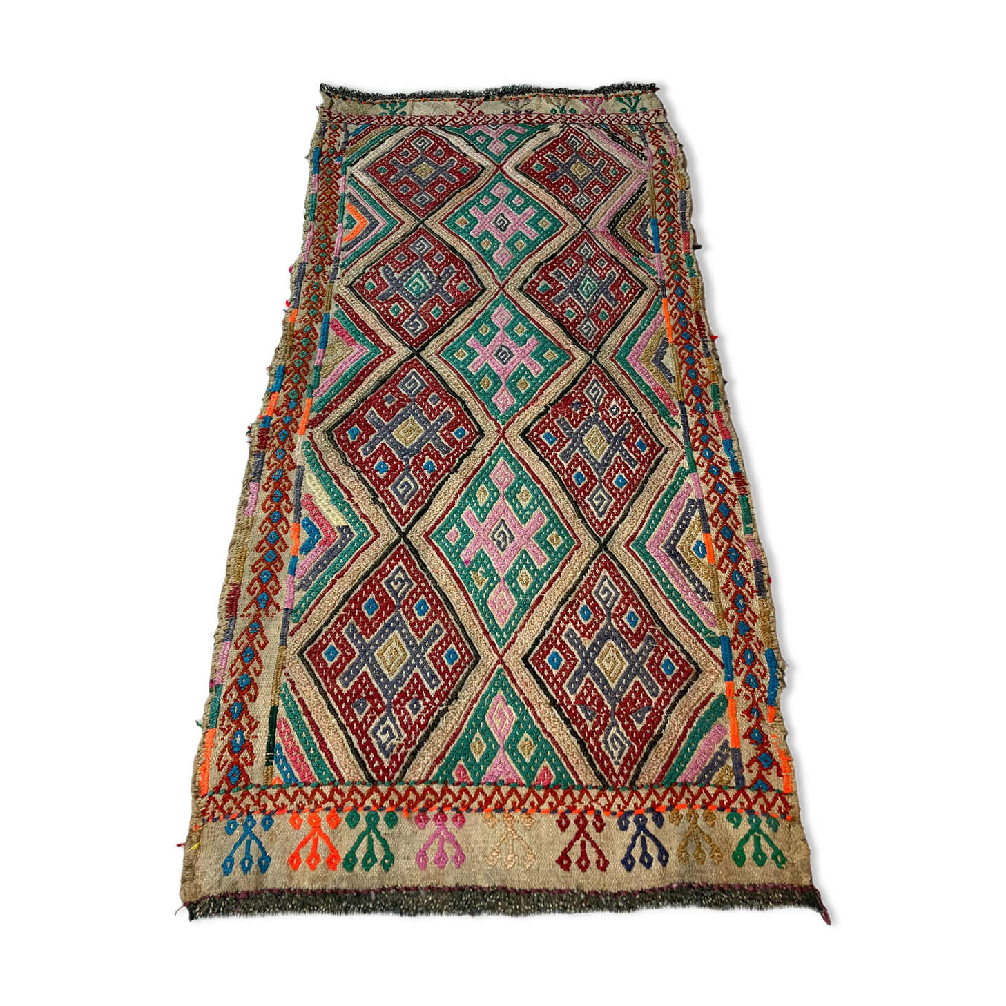 Vintage Turkish KIlim Rug , 103 x 45 cm