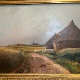 Tableau : huile sur panneau - Les meules