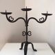 Large 3-Arm Wrought Iron Candlestick
