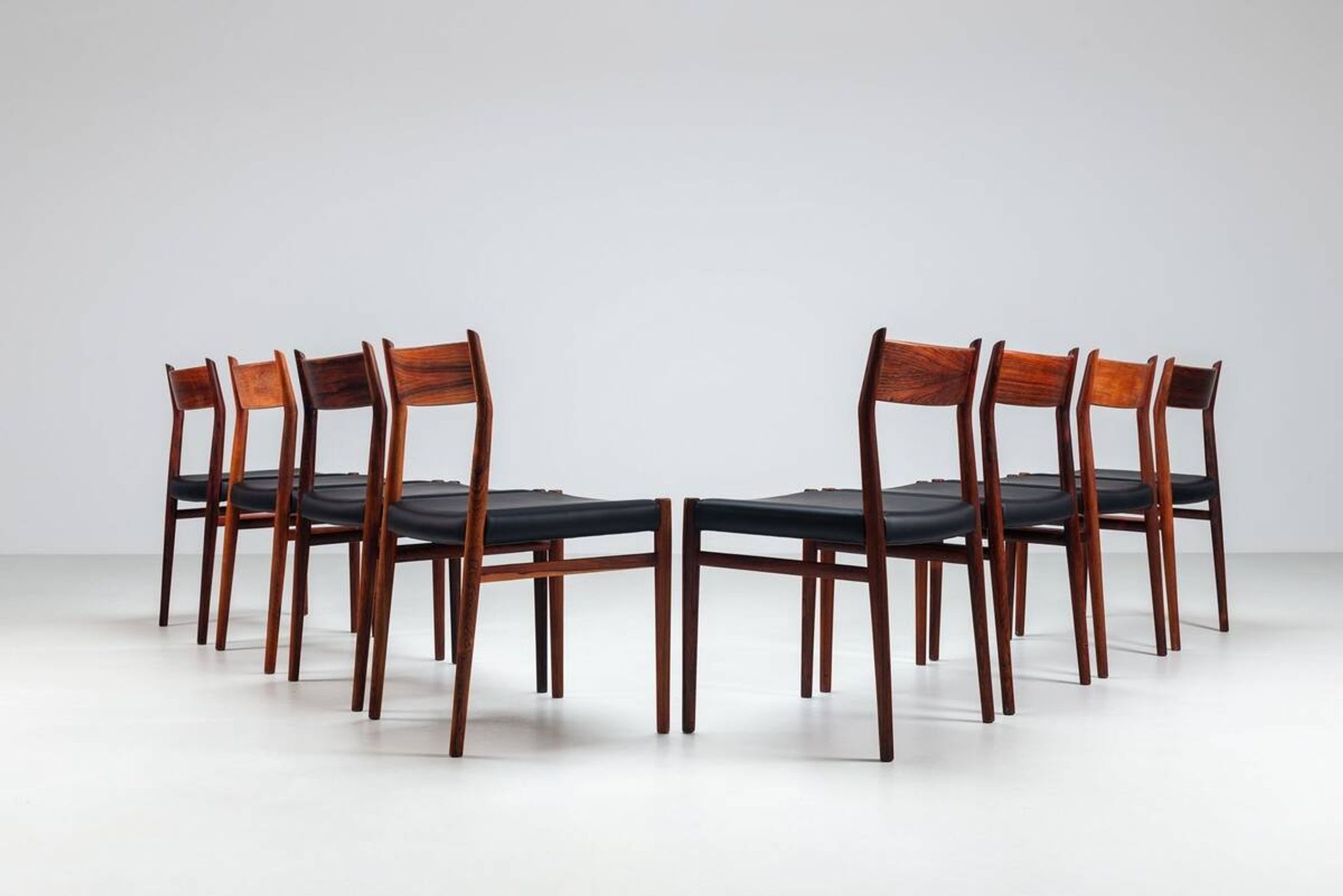 Arne Vodder model 418 dining chairs in rosewood Sibast Mobler Denmark 1960