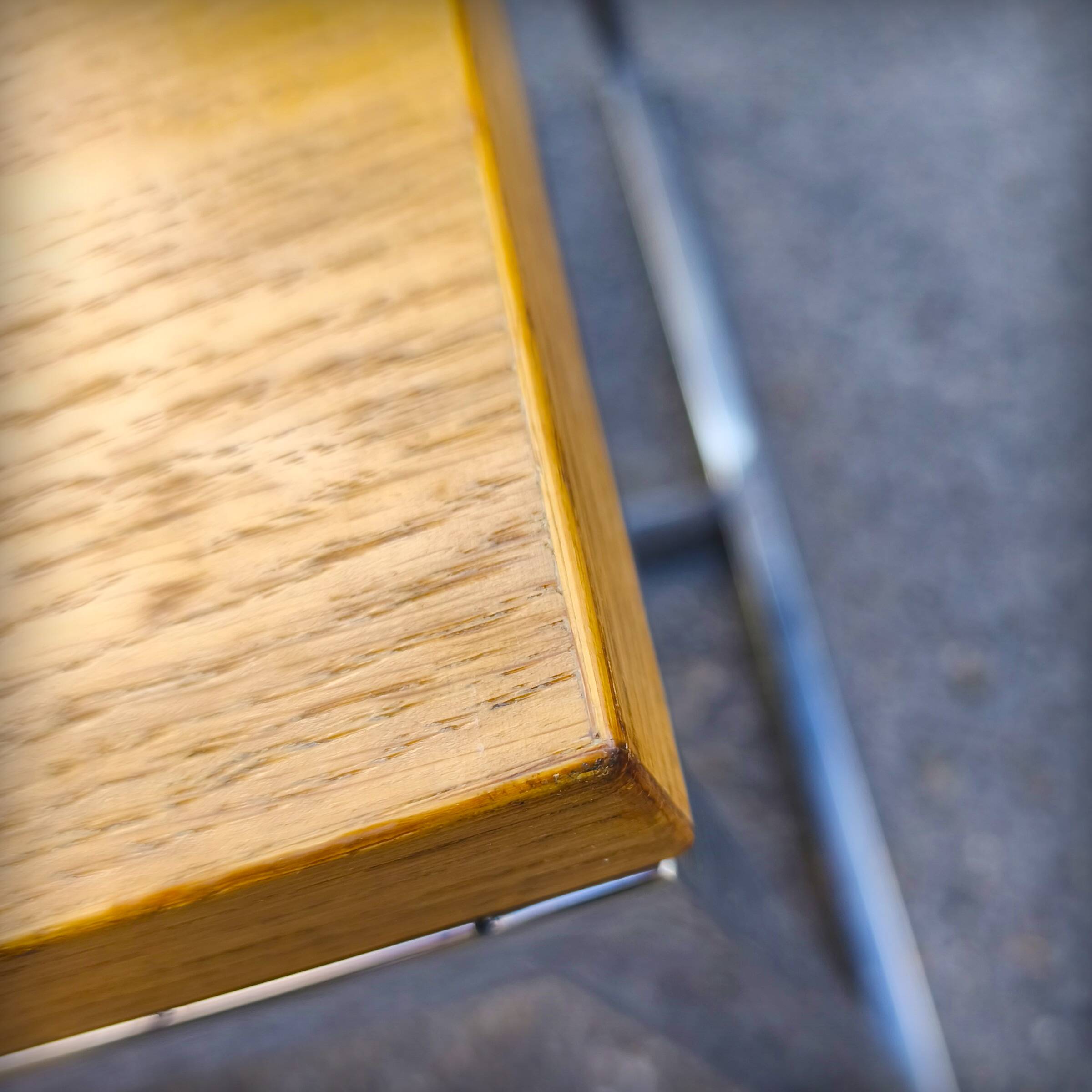 XXL coffee table in oak and chrome steel