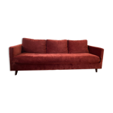 Terracotta convertible velvet sofa