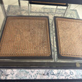 Vintage dining set – smoked glass & chrome – 5 chairs – year