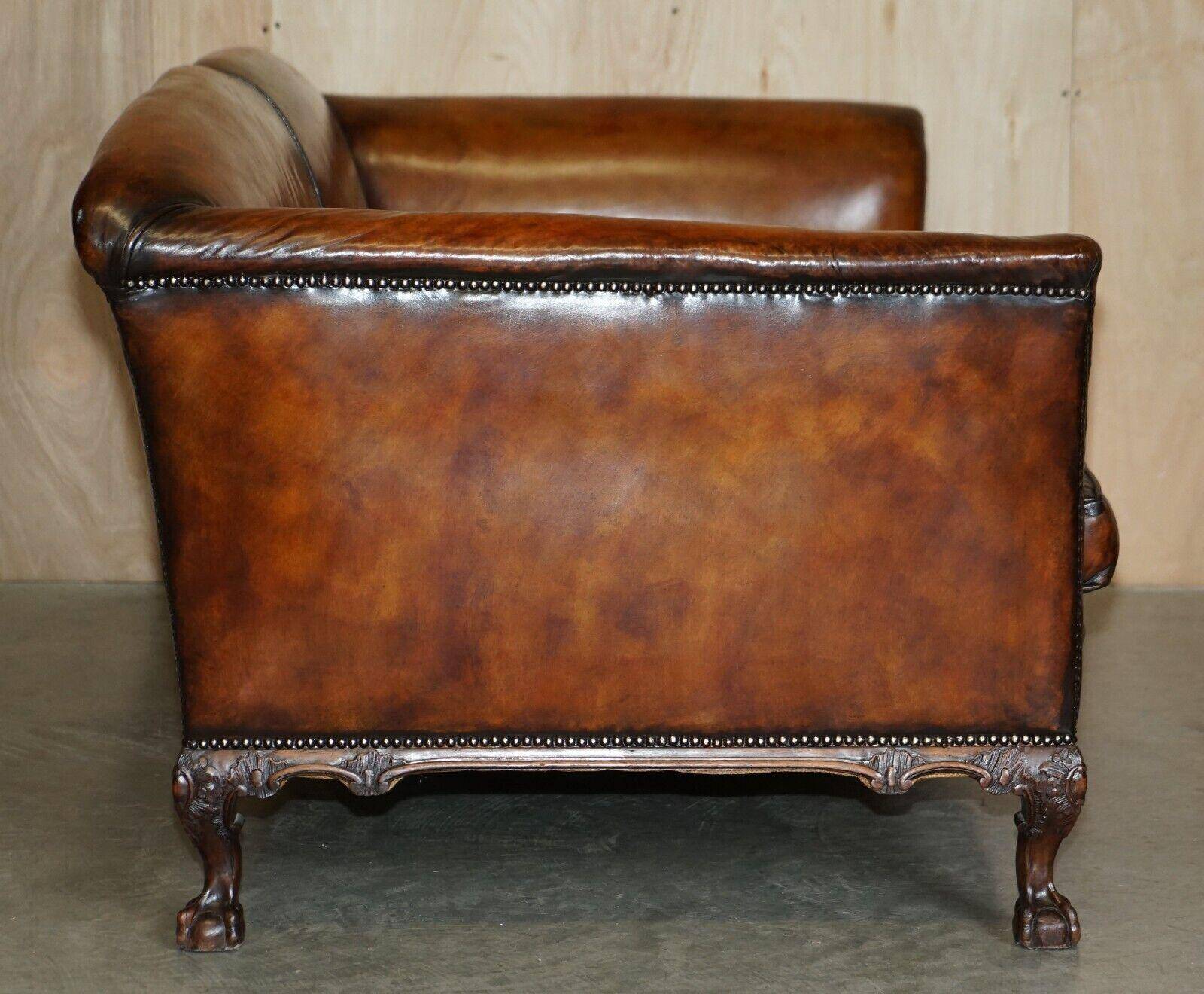 Renovated Victorian Chesterfield Sofa in Leather by Howard & Son