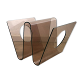 Smoked Plexiglas magazine rack by Michel Dumas
