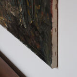 Abstract oil on canvas painting "The Forest" Amsterdam circa 1950