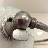 Art Deco adjustable desk or bedside lamp in chromed metal and Clichy globe
