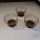 3 etched smoked glass bowls – Art Deco style – France, 1950s