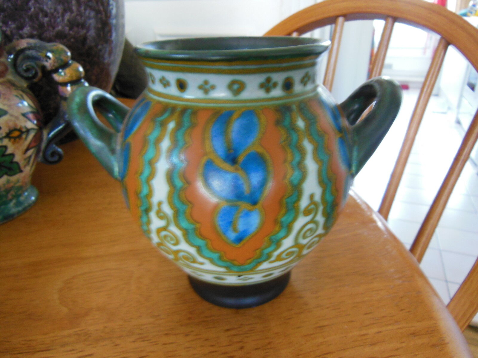 ART NOUVEAU / DECO VASE Holland Netherlands in ceramic Signed under the base