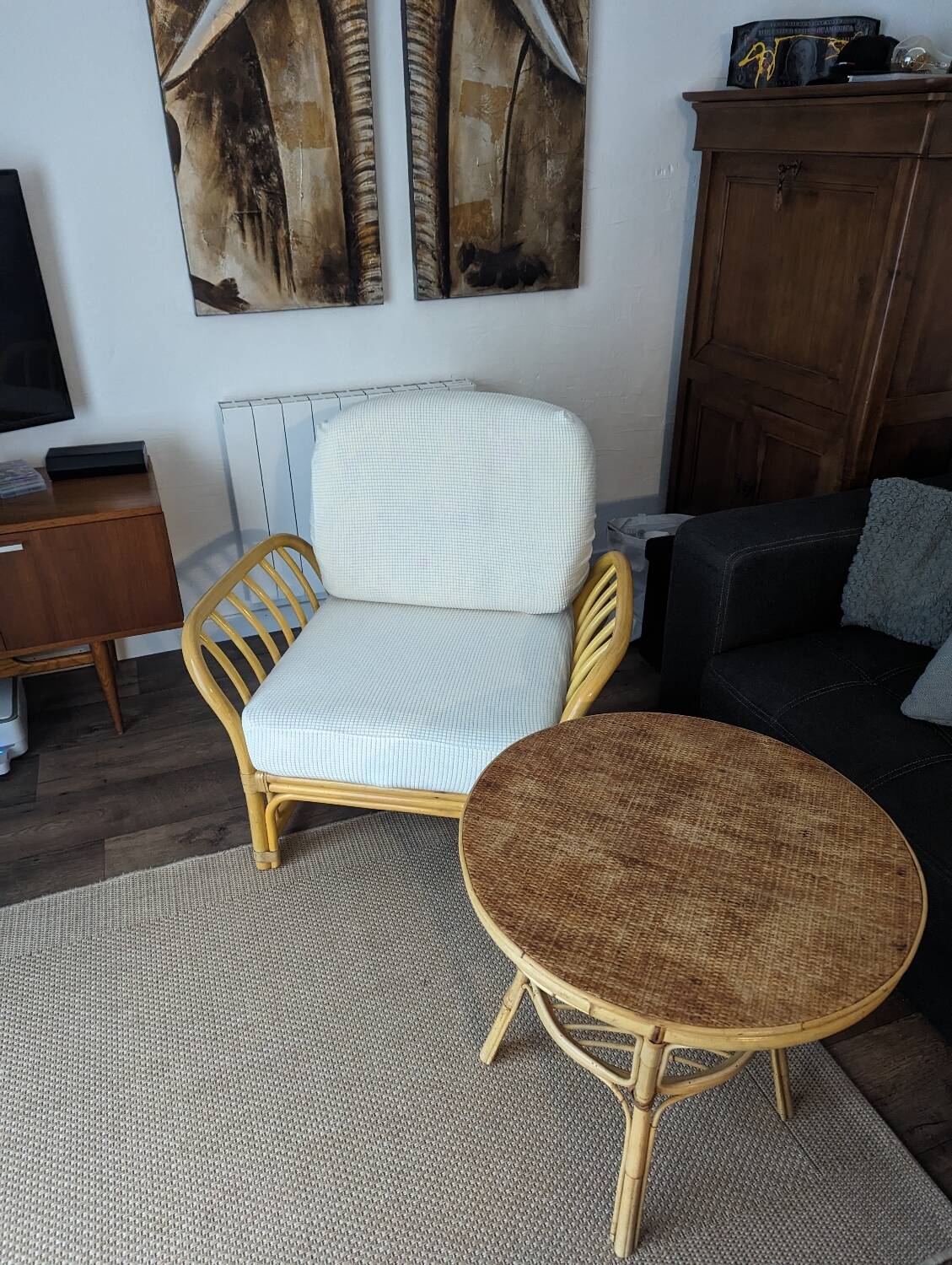 Rattan armchair from Maison Maugrion