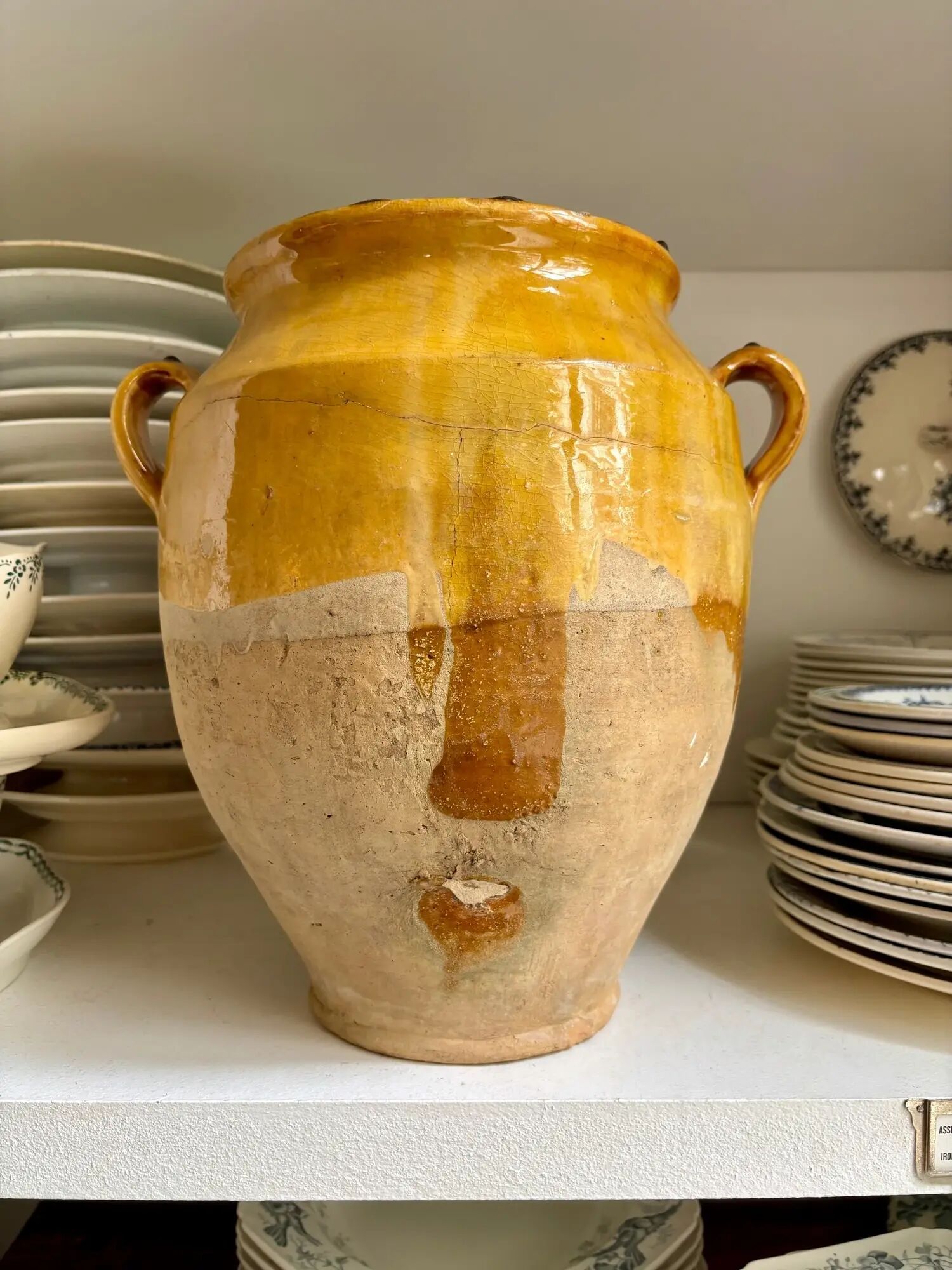Grease pot, ochre glazed ceramic jar no. 1 - 18th century