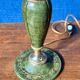 Pied de lampe vintage Le Tanneur cuir/laiton 1980’s
