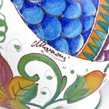 Large 1980s decorative vase hand painted enamel height. 63 cm. Italian manuf. Paolo MARIONI