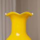 Vintage Murano Glass Fenton Vase in Multicolor Yellow, White & Green, Flashed Glass – Italy 1970s