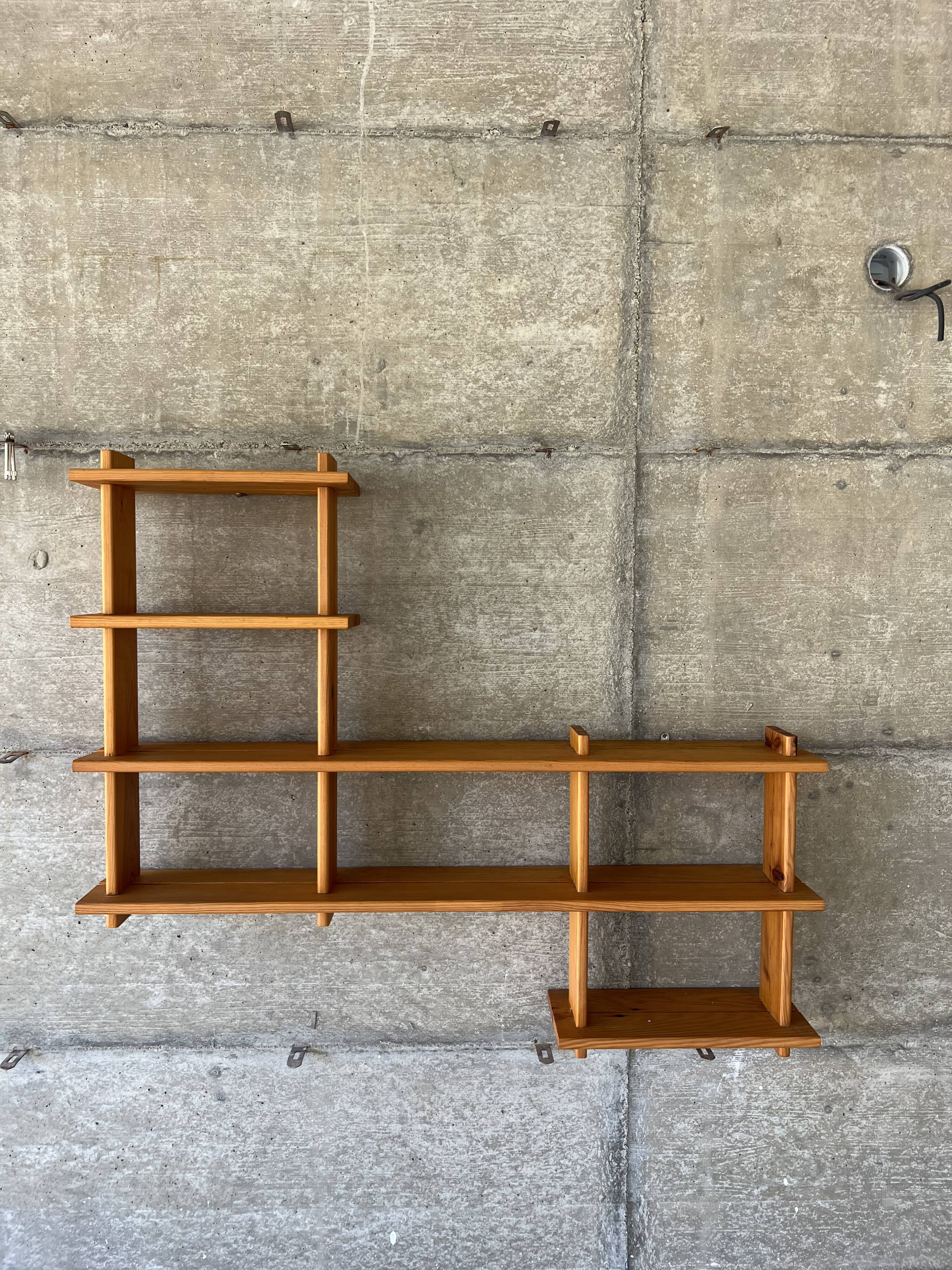 Modernist pine shelf bookcase Regain