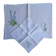 Duo de table brodé main en voile de lin – Delphiniums & Papillon