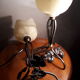 Duo de lampes fer forge et tulipe 1920/30