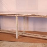 Old burmese teak draper table original white patina