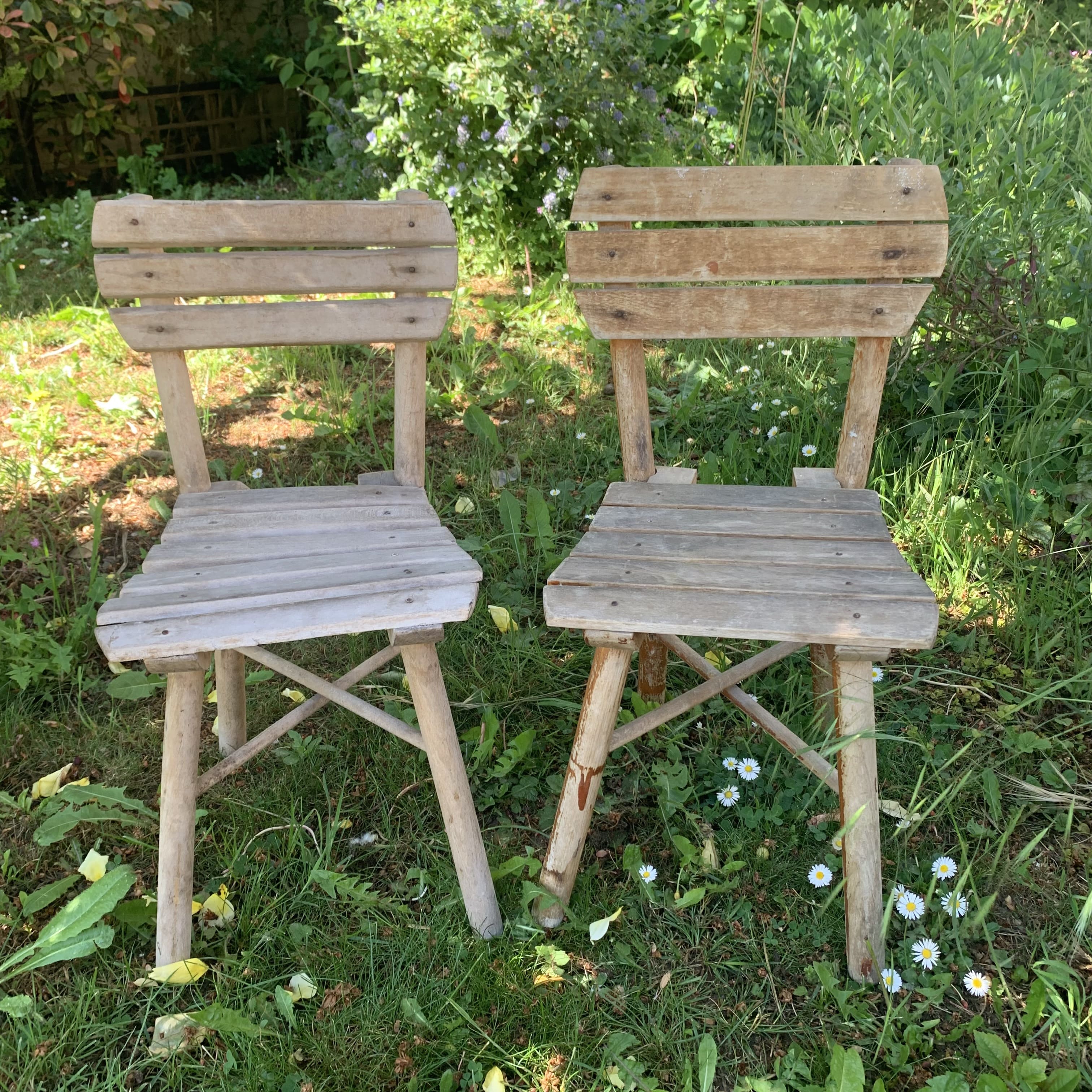 Pair of children's garden chairs