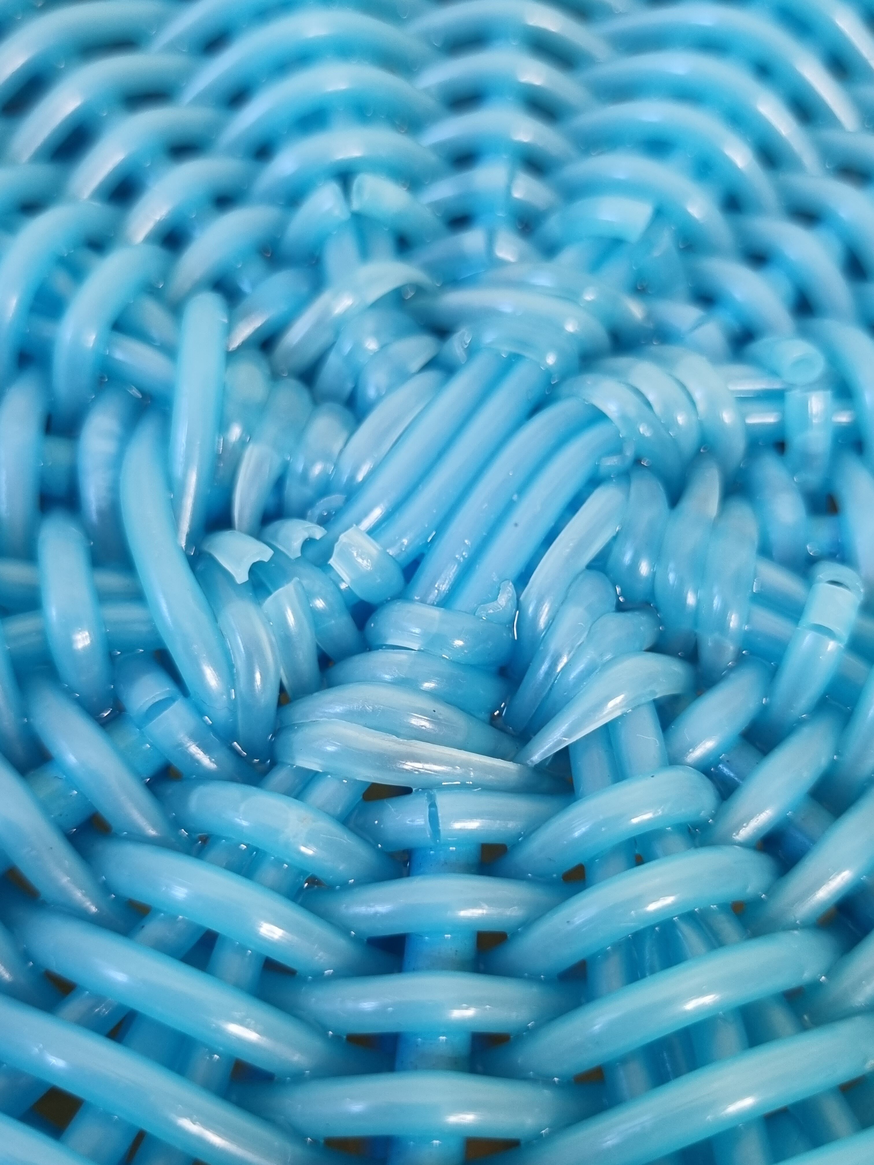 Pair of vintage blue and orange Ikea poufs, 80s