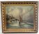 Oil on canvas marine signed G.S. Warth – Coastal village and sailing boats