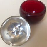 Set of candy apple and pear, metal and glass