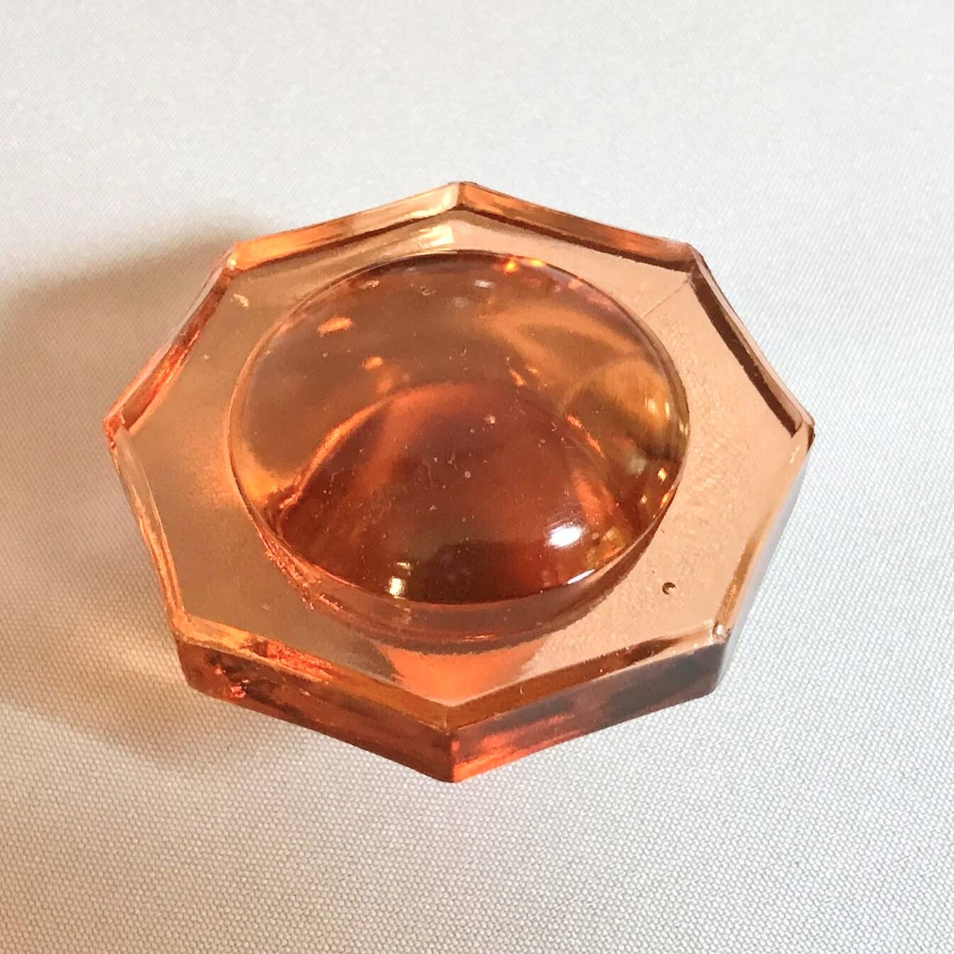 Carafe en verre rosaline Art Déco avec bouchon carafe verre rose octogonal