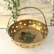 Brass cloisonne basket with handle – mid century circa 1950s art deco