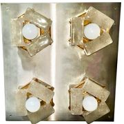 Albano Poli for Poliarte large 4-lamp wall light, Italy 1970.