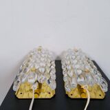 Appliques murales en cristal en forme de goutte moderne du milieu du siècle Orrefors par Carl Fagerlund