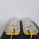 Modern mid-century crystal wall sconces in the shape of a drop by Orrefors by Carl Fagerlund.