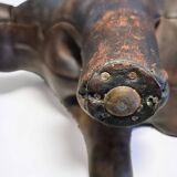 Leather Bulldog ottoman by Dimitri Omersa, England 1960s