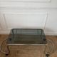 Table basse en métal et verre fumé 1970