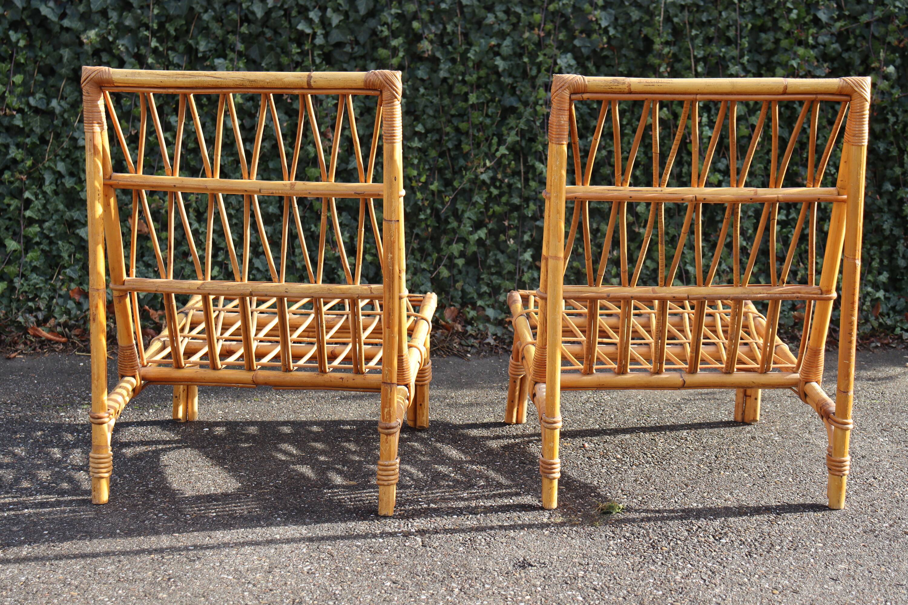 Pair of low armchairs in the Audoux Minet style