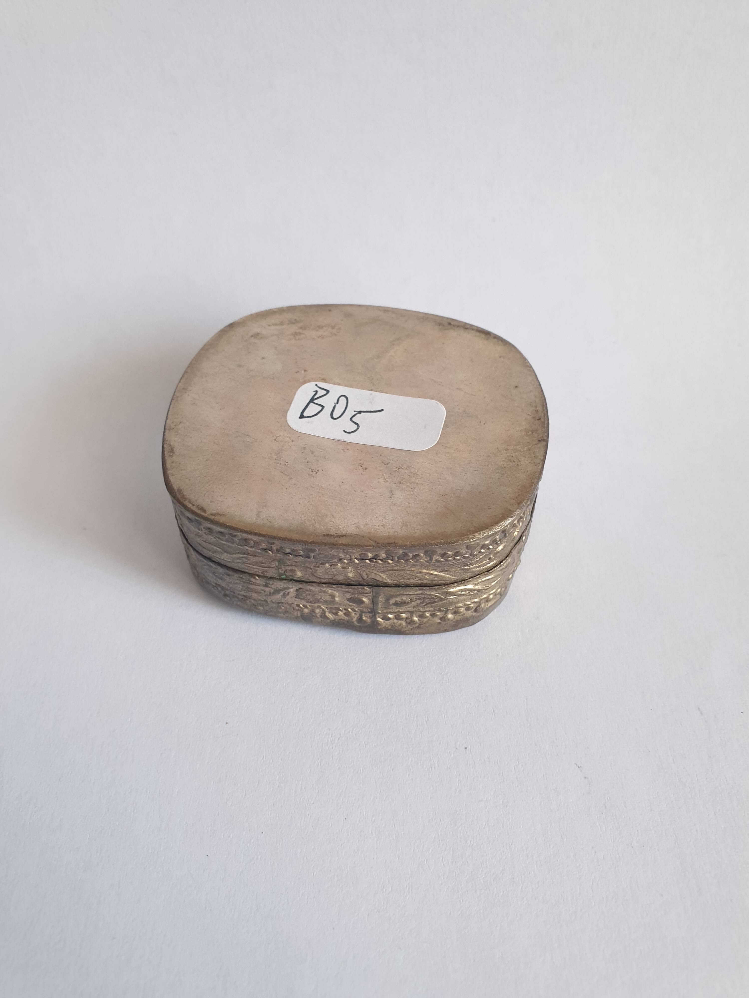 Old metal box and faience twentieth