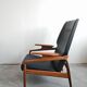 Mid-Century Lounge Chair in solid teak and leather by John Bone