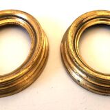 Pair of old oval golden wood frames