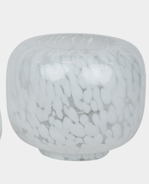 Vase or photophore white spotted