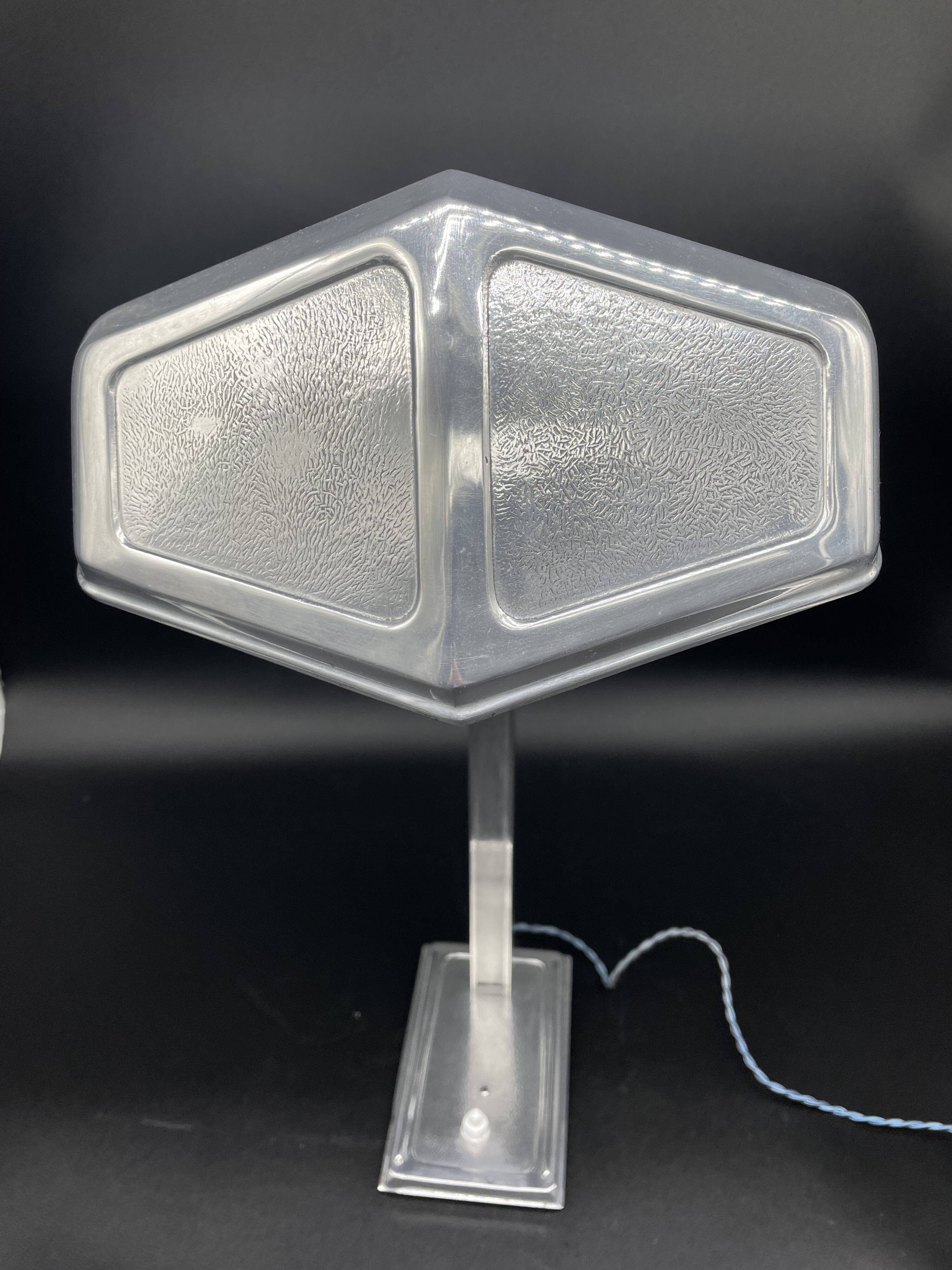 Vintage Pirouett France lamp, Art Deco, model patented in 1940, aluminum