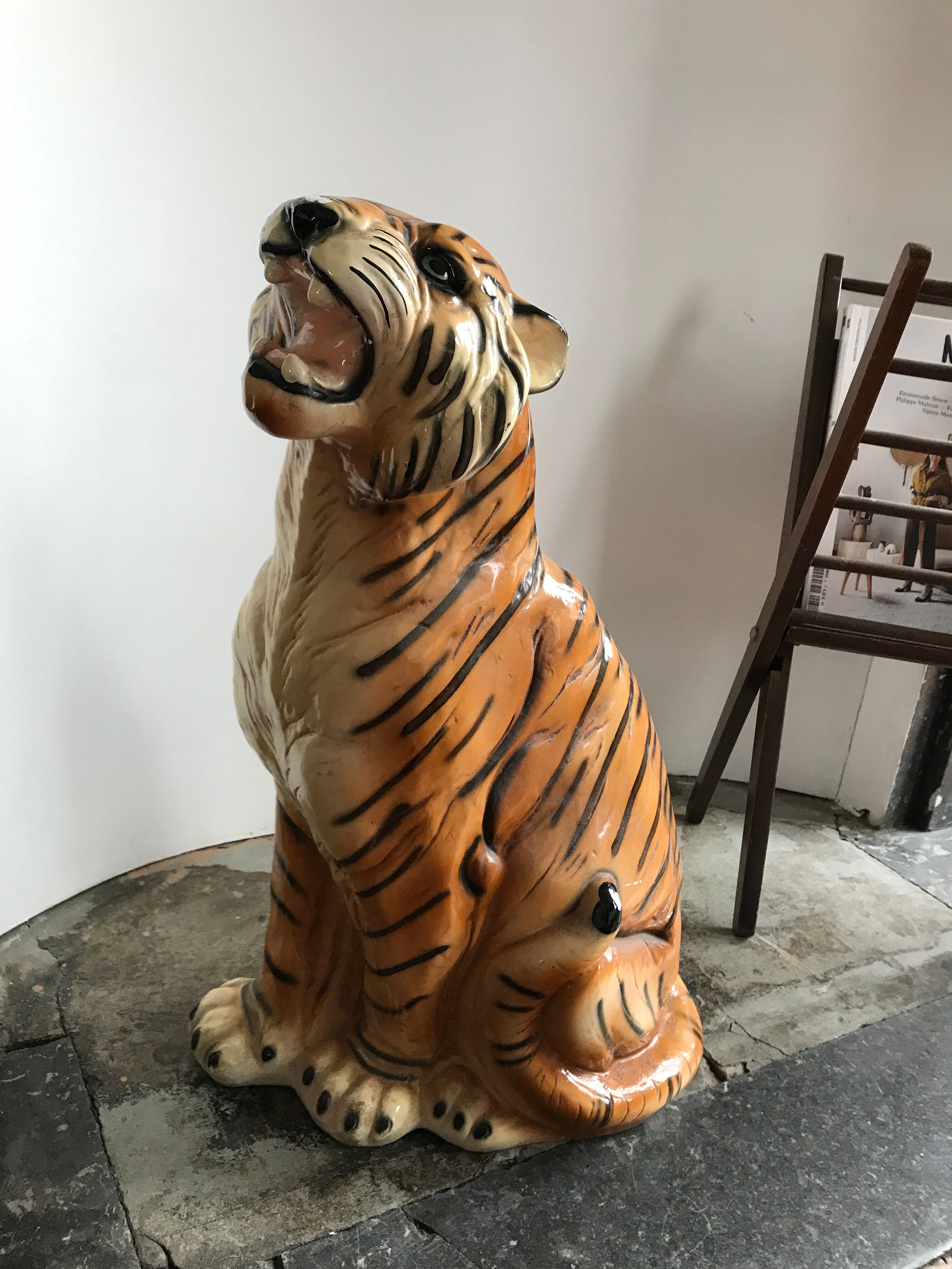 Tiger in earthenware