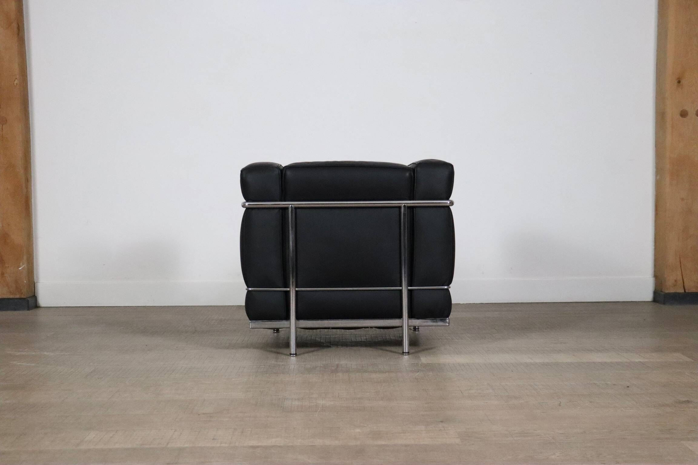 Cassina LC2 vintage lounge chair by Charlotte Perriand and Le Corbusier