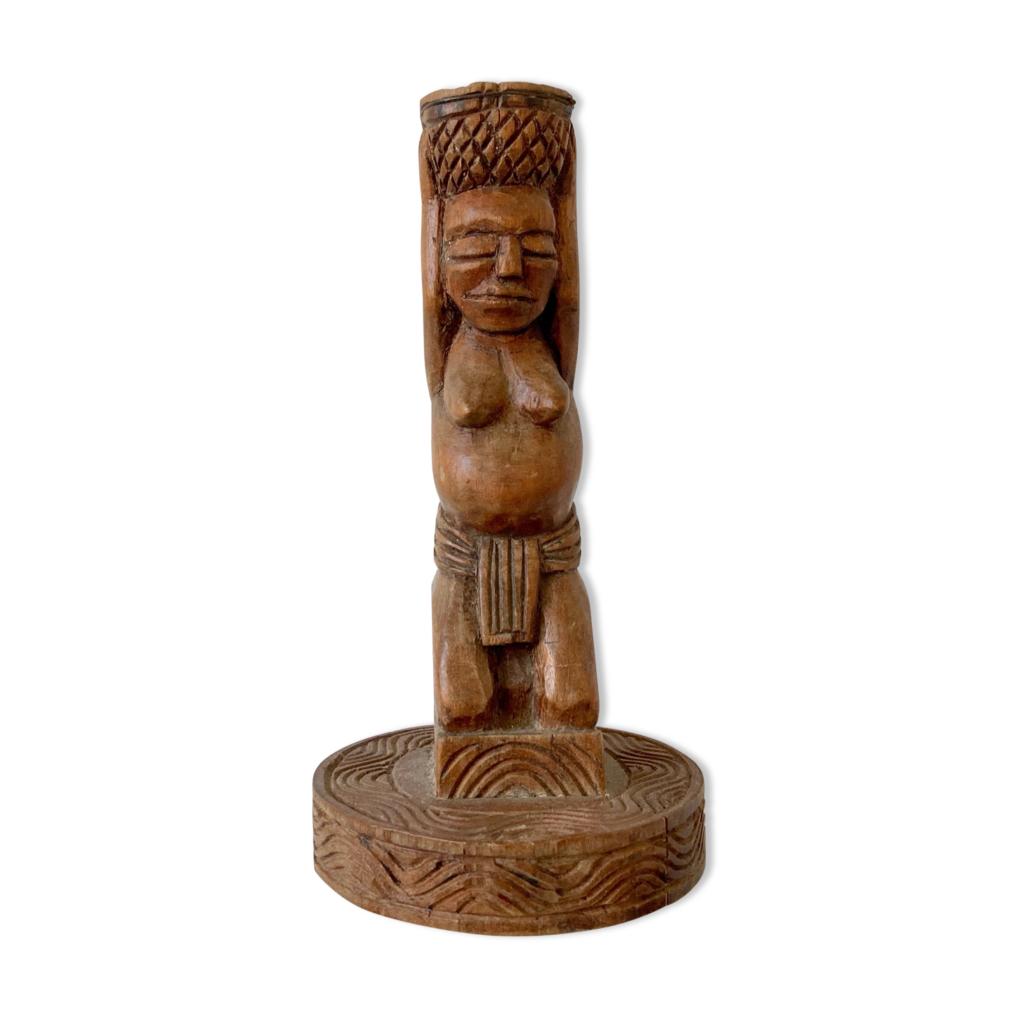 Wooden candle holder