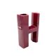 Space age red H letter shaped ceramic solifleur vase, Marcel Radureau 1970