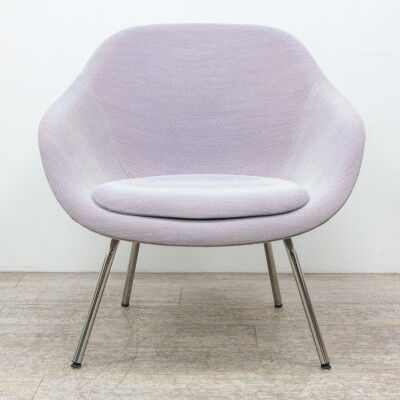 Fauteuil HAY AAL 82 en tissu mauve piètement chromé