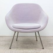 Fauteuil HAY AAL 82 en tissu mauve piètement chromé