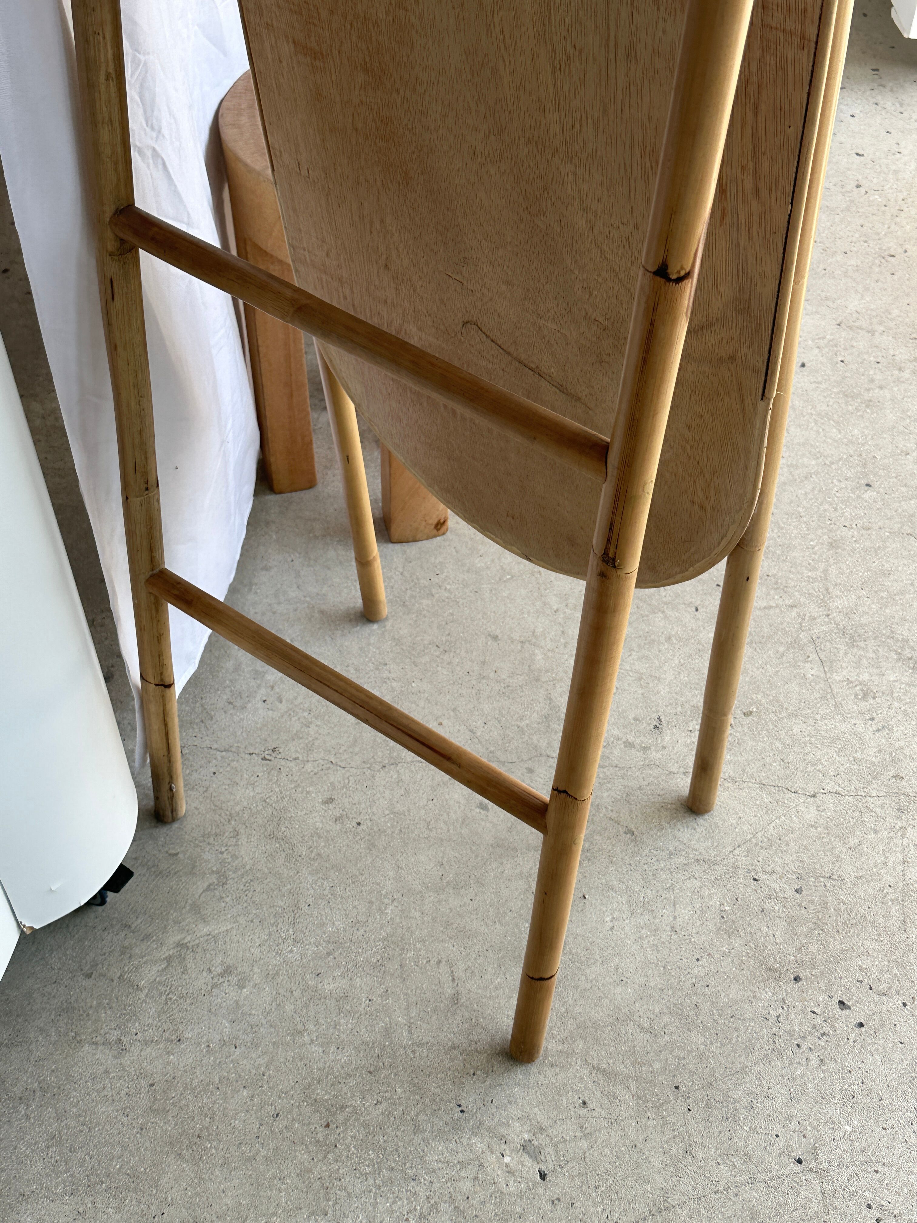 Floor mirror in bamboo and rattan H:1m80