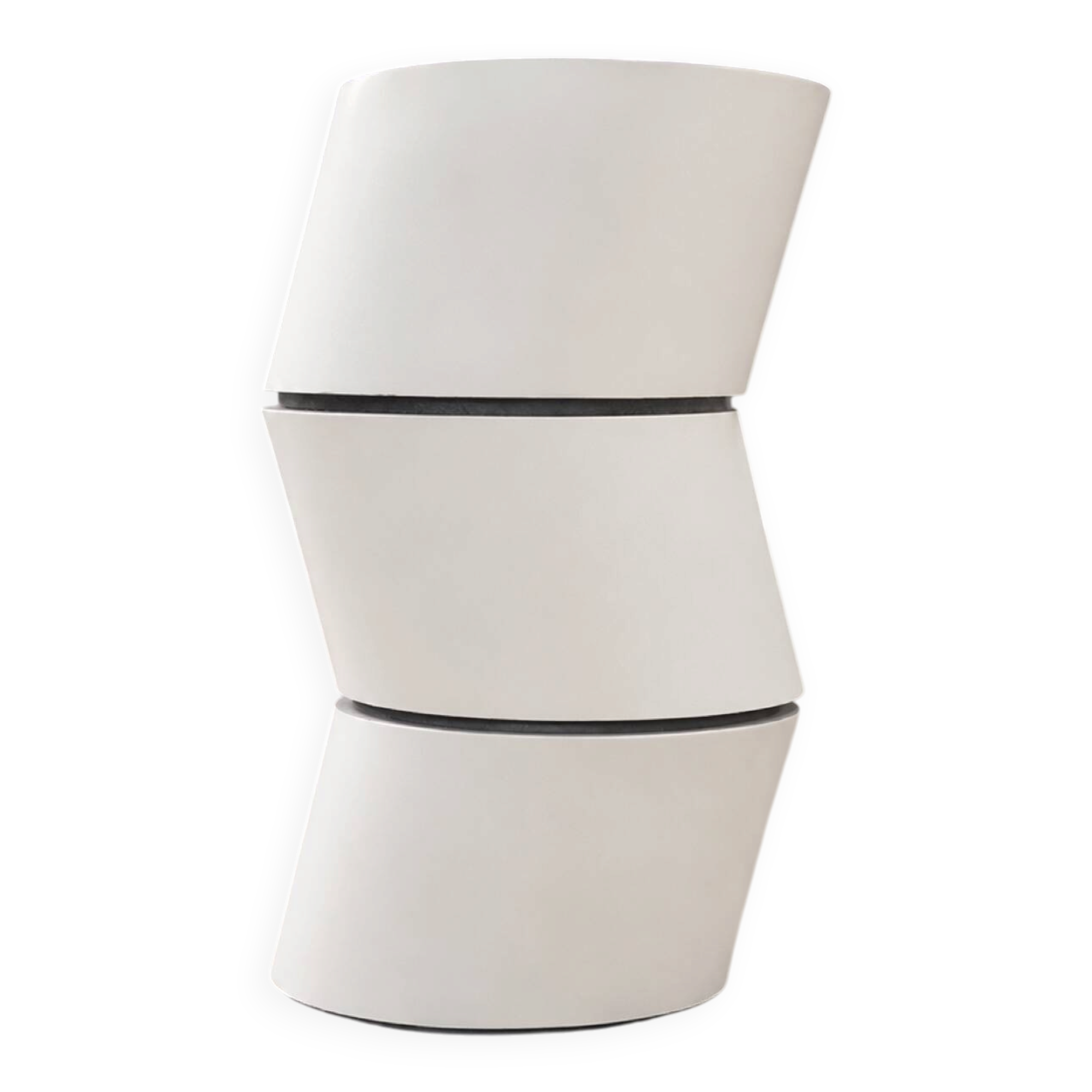 Modules / poufs design blancs inclinés – lot de 3