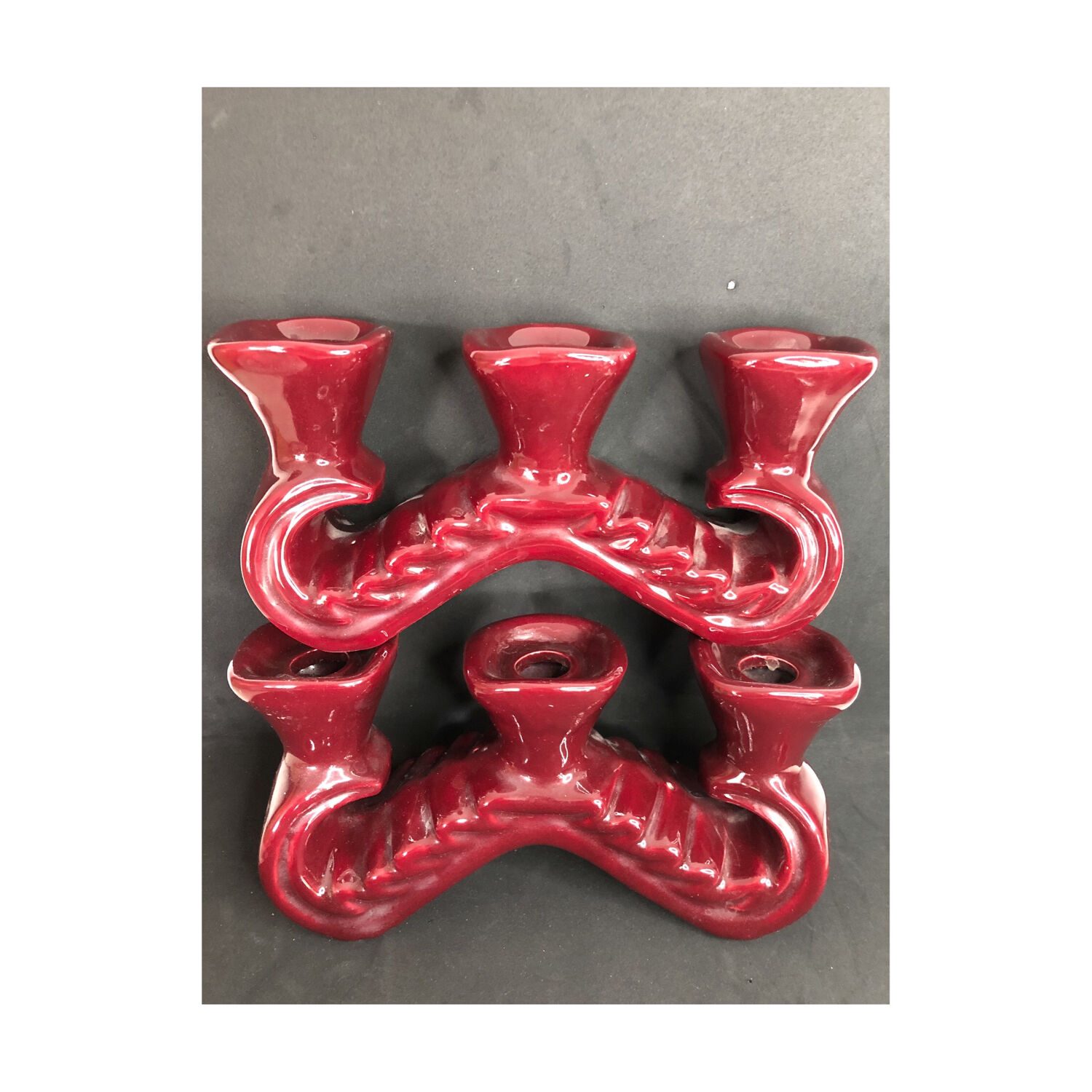 Pair of ceramic candle holders year 50